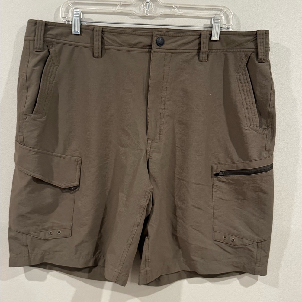 Gander Mountain Mens Cargo Shorts Size 40 Cotton Blend Mesh Lined Pockets Green